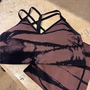 Zella Black and Brown Sports Bra and leggings set